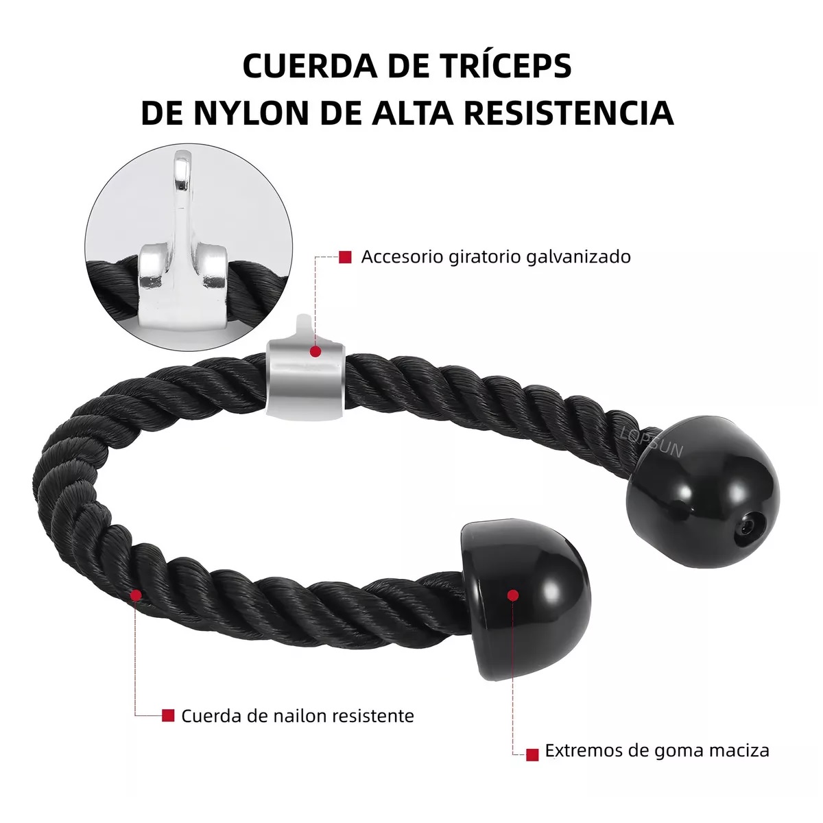 Kit 5 Agarradera Maneral Barra Recta V Doble D Cuerda Tricep