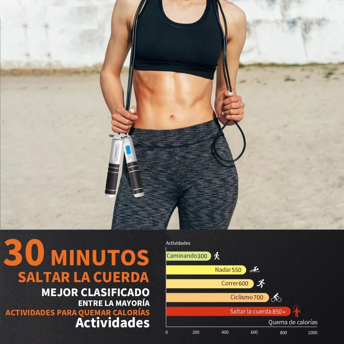 Cuerda Para Saltar Con Contador Crossfit Box Gym Pinkblack