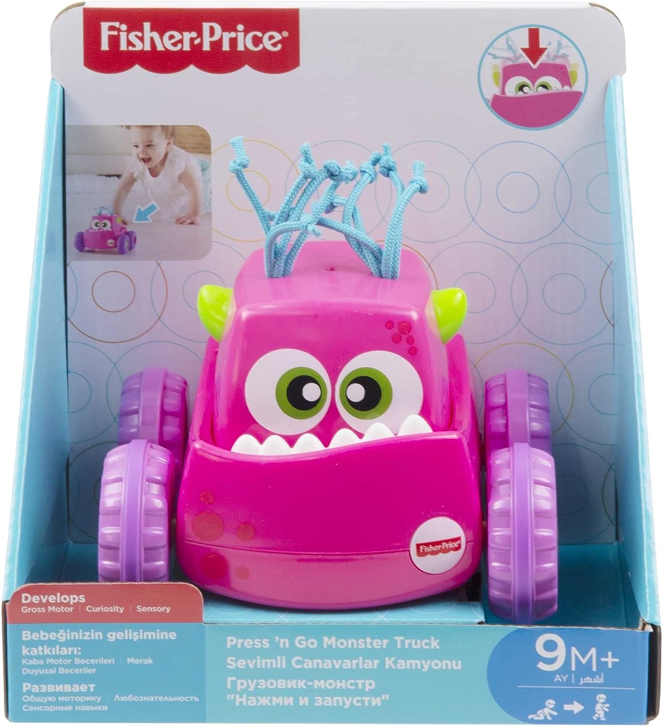 Juguete Fisher-price Monstruo Presiona Y Persigue DRG14 Mattel
