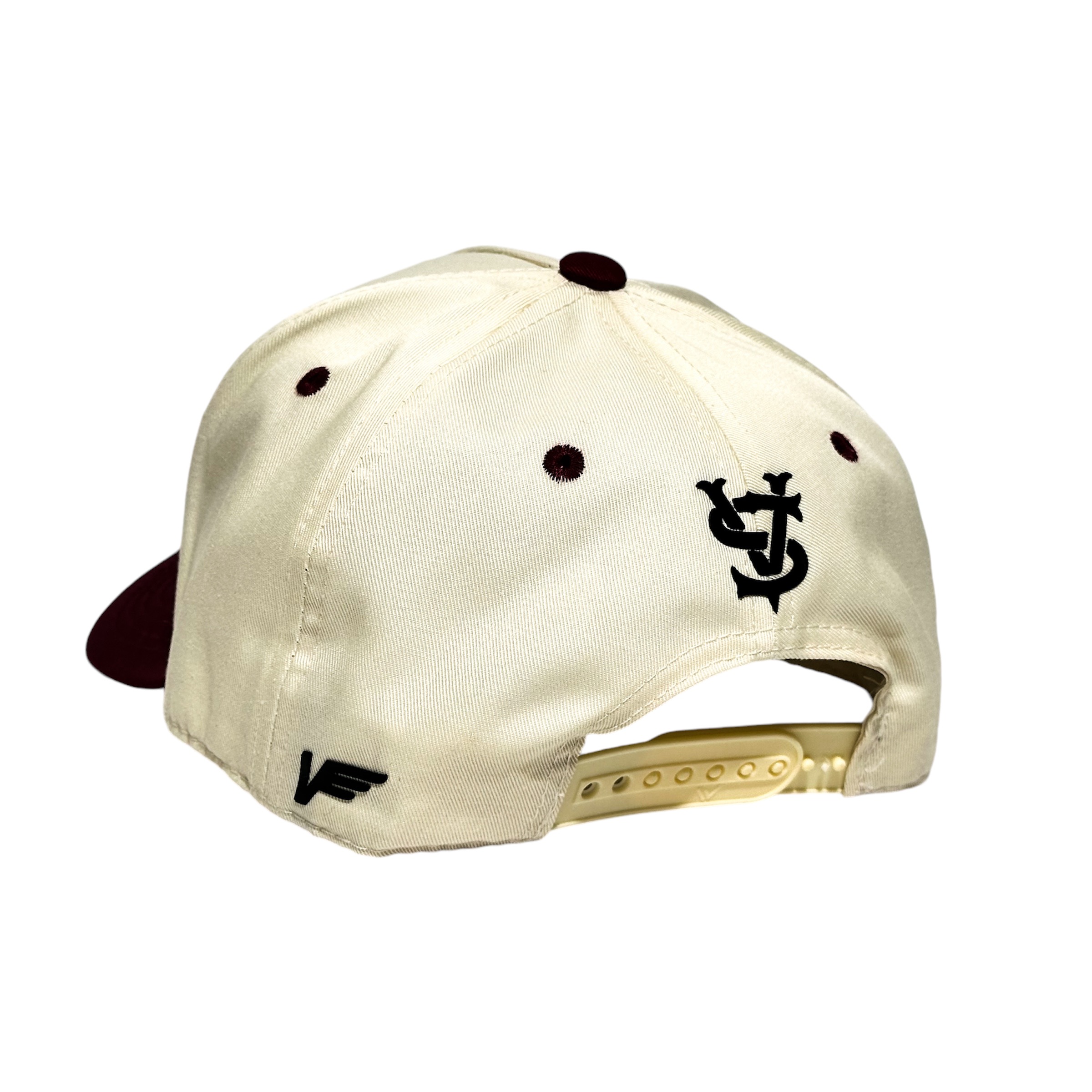 VAGO Style CHAMPION Gorra Unica Artesanal Marfil Ajustable con Visera Curva Negra
