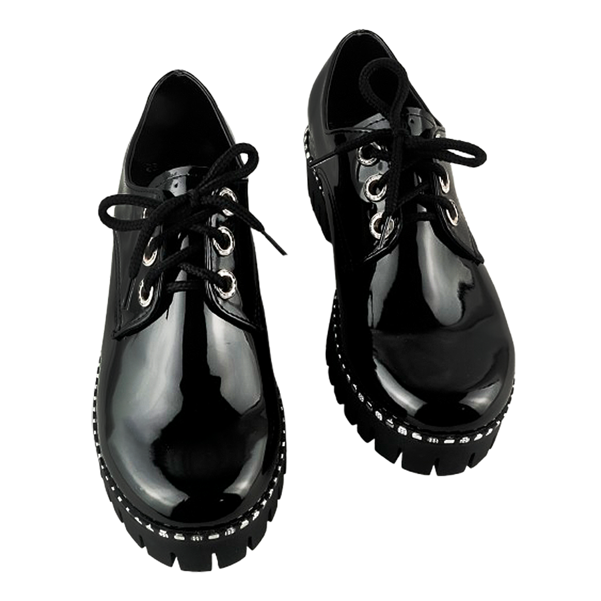 Zapato Niña Escolar Charol Negro Mujer Moda Casual 2221-CN