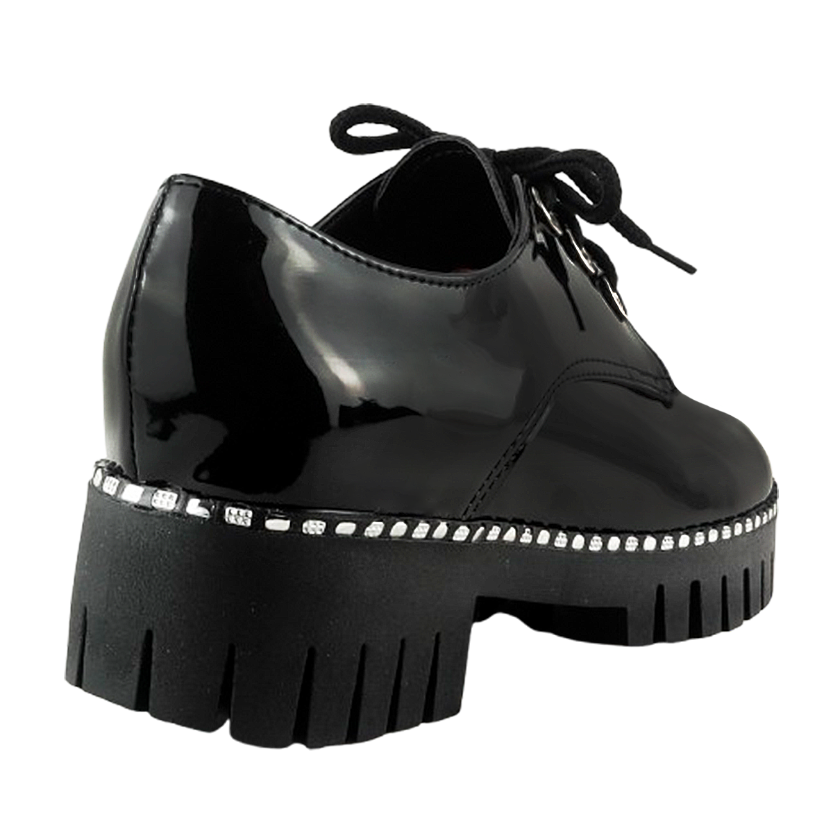 Zapato Niña Escolar Charol Negro Mujer Moda Casual 2221-CN