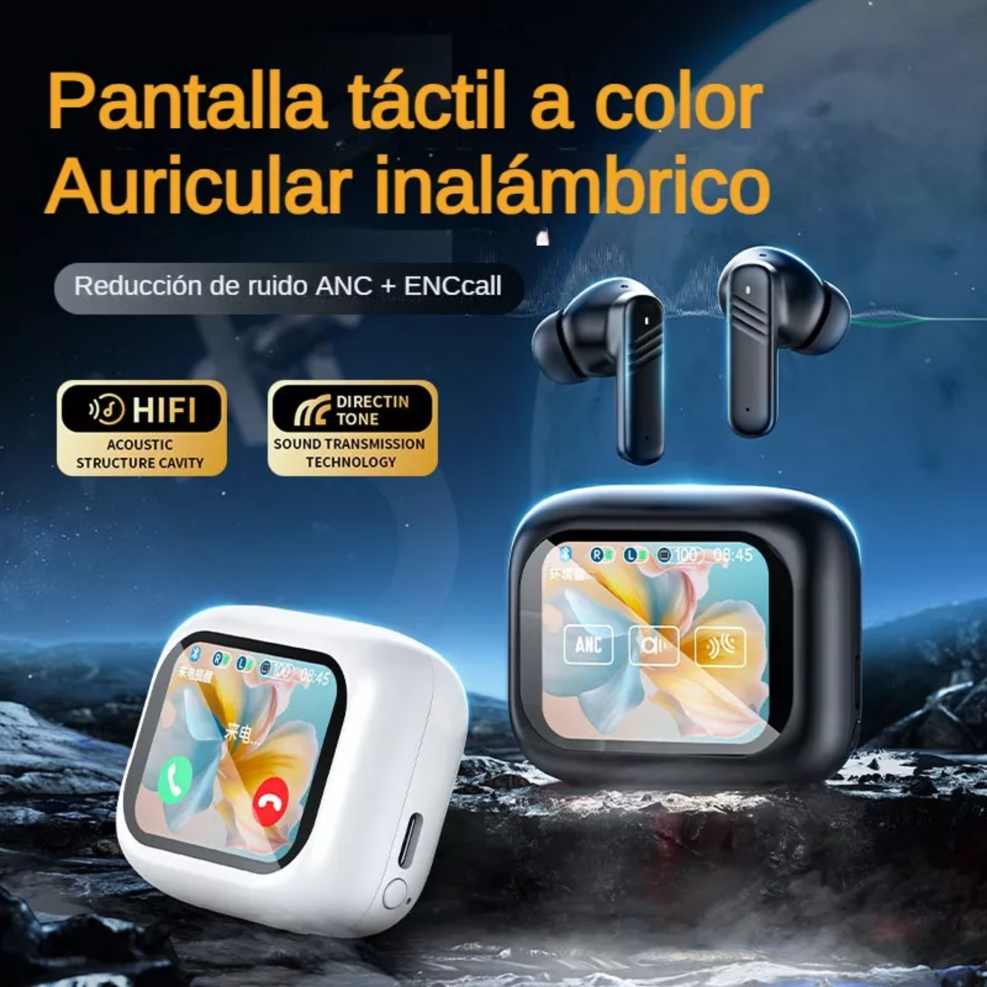 Pantalla Inteligente Lcd Intraural Bluetooth De Audifonos