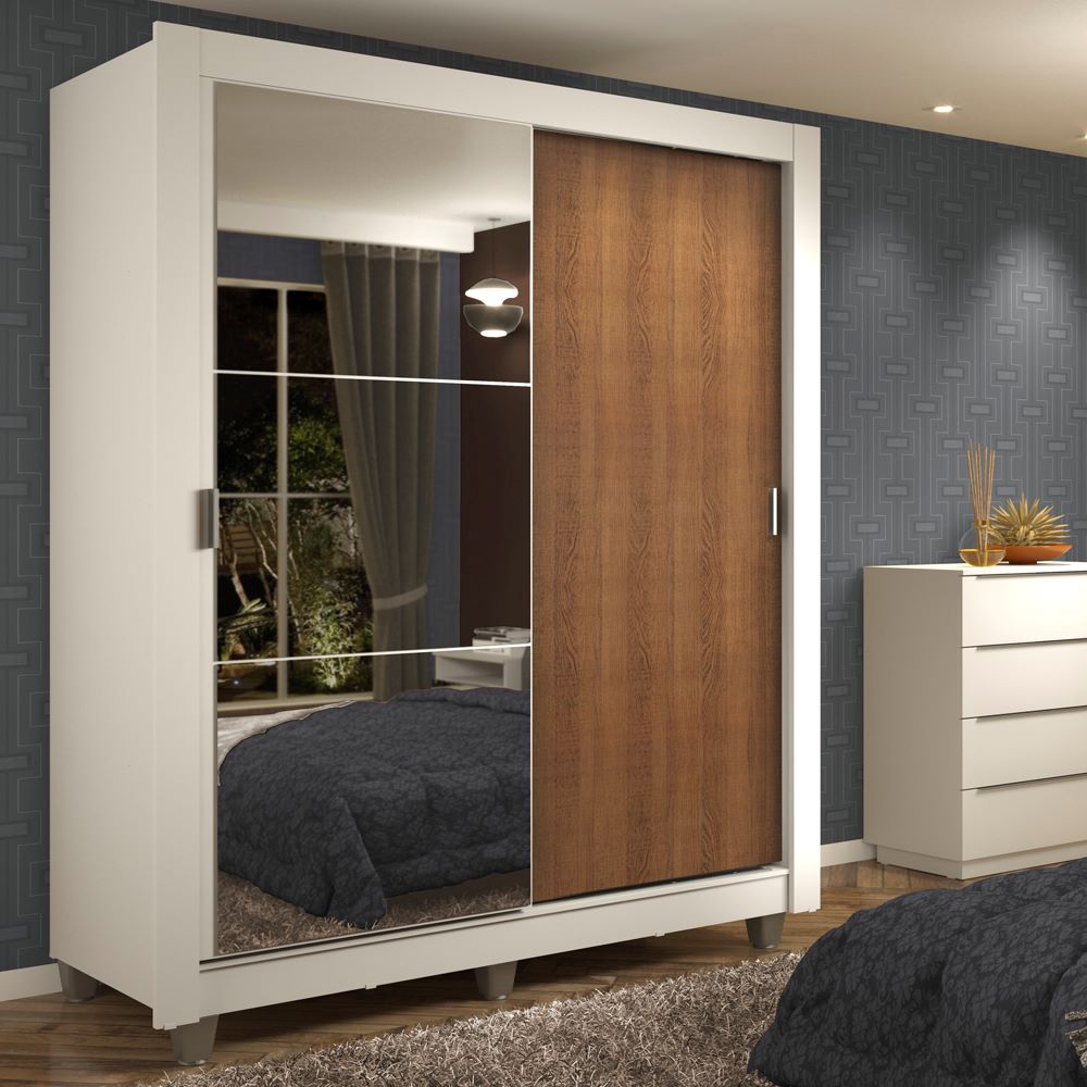 Ropero Closet Madesa 2 Puertas 1 Espejo con Pies BM 01