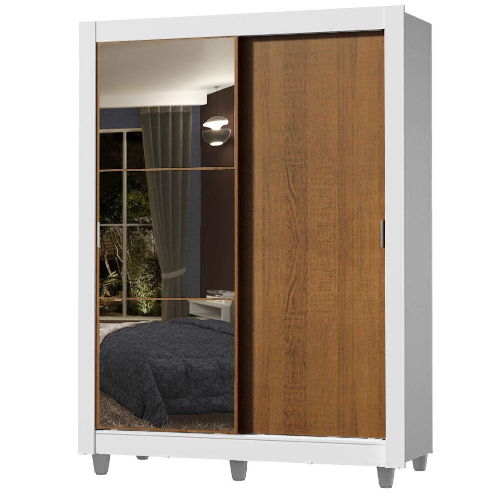 Ropero Closet Madesa 2 Puertas 1 Espejo con Pies BM 01
