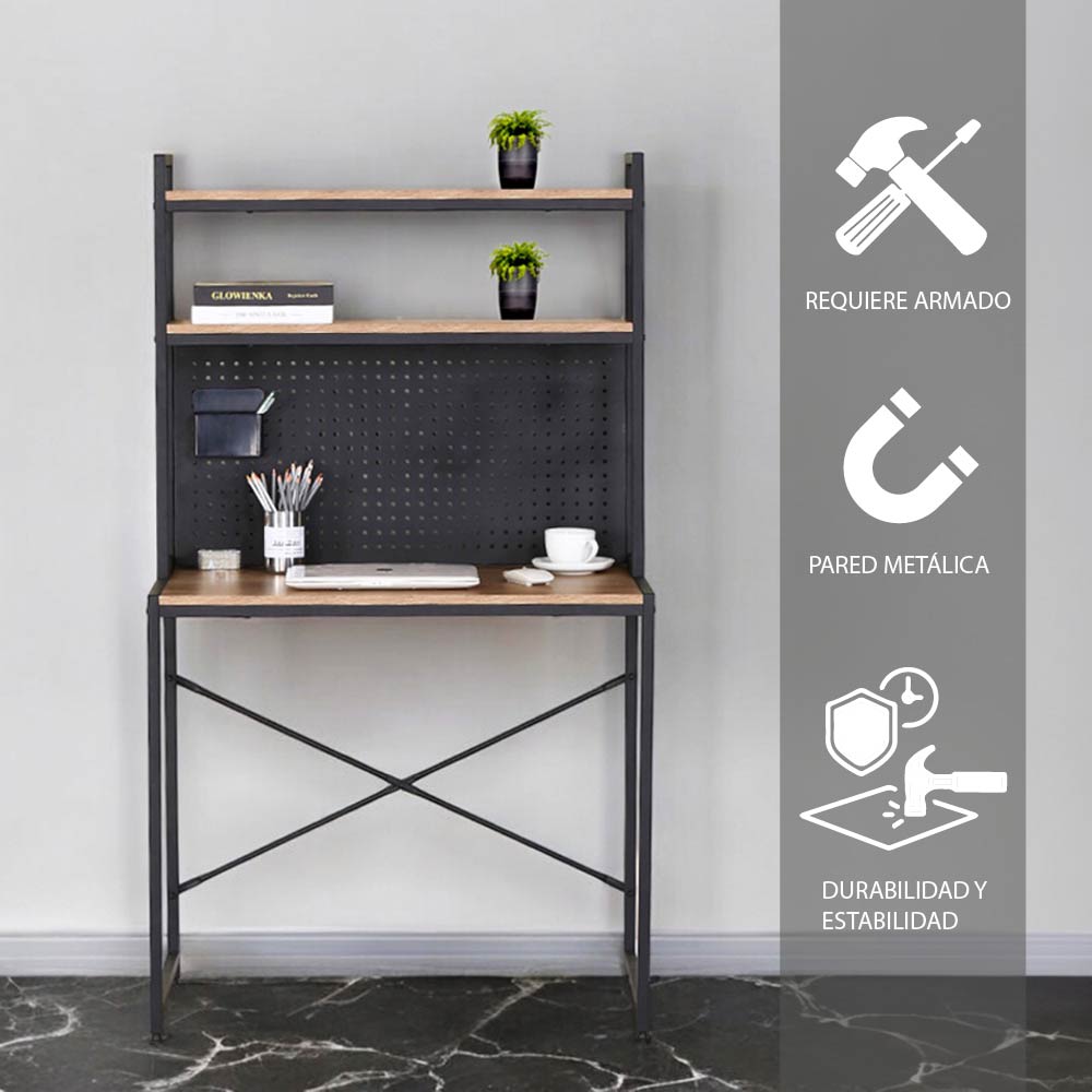 Ilios Innova | Escritorio Oficina con Repisas y Pizarra Ideal Para Cualquier Espacio De Trabajo