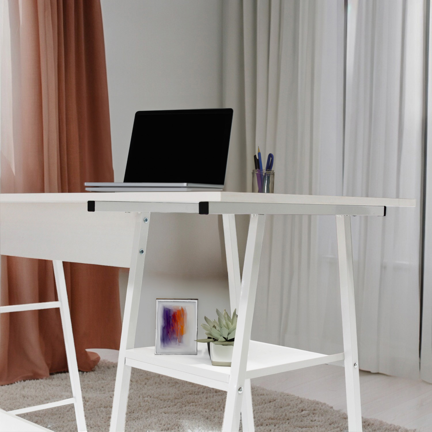 Ilios Innova | Elegante y Resistente Escritorio con Repisas | Mueble de Trabajo para el hogar y Oficina | Home Office | Amplia y Cómoda Estación de Trabajo