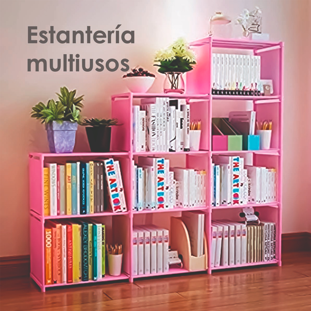 Librero Armable Ilios Innova 8 Cubos Color Rosa