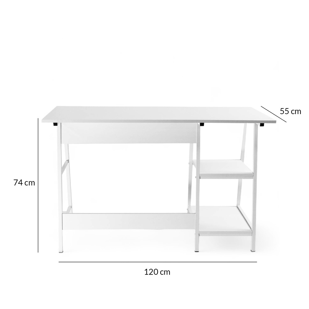 Ilios Innova | Elegante y Resistente Escritorio con Repisas | Mueble de Trabajo para el hogar y Oficina | Home Office | Amplia y Cómoda Estación de Trabajo