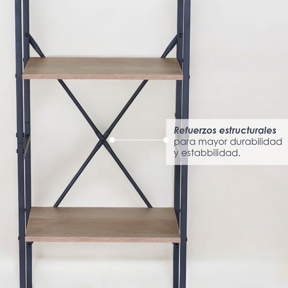 Ilios Innova | Librero Organizado de 3 Cuerpos, Metal y Madera, Mueble Multifuncional con un gran diseño