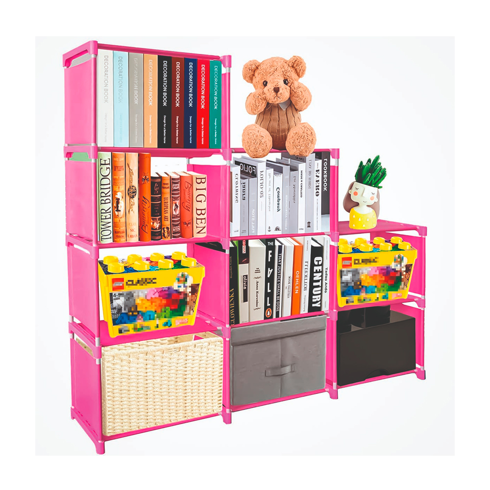 Librero Armable Ilios Innova 8 Cubos Color Rosa