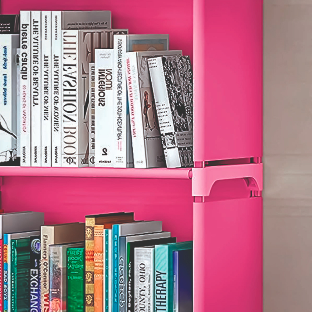 Librero Armable Ilios Innova 8 Cubos Color Rosa