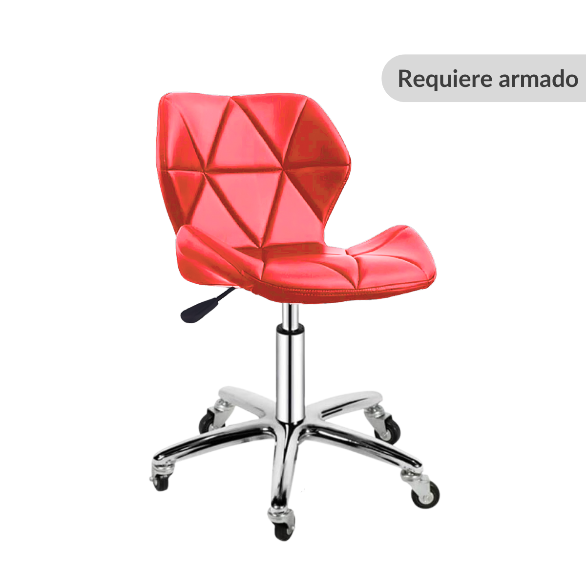 Silla Para Oficina Ilios Innova Respaldo Geométrico Color Rojo