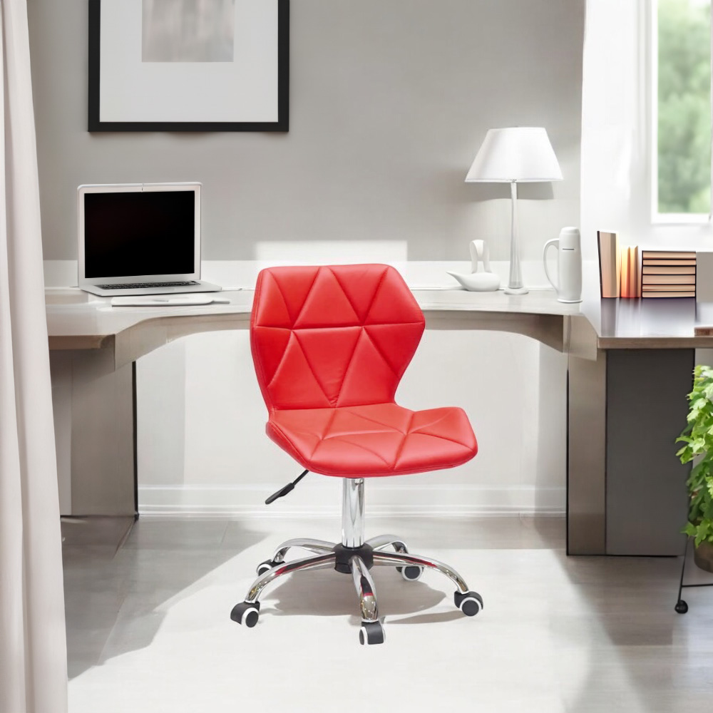 Silla Para Oficina Ilios Innova Respaldo Geométrico Color Rojo