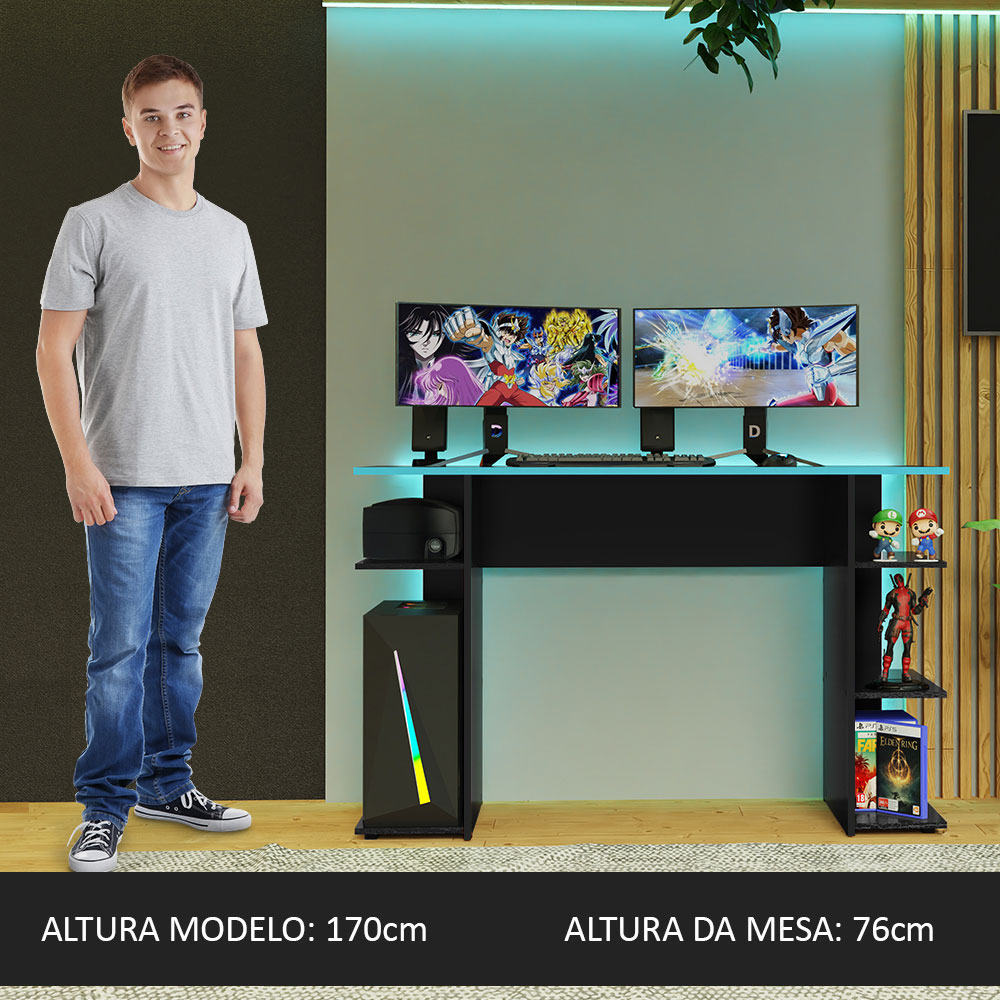 Mesa Gamer Escritorio Para Computador Madesa NA