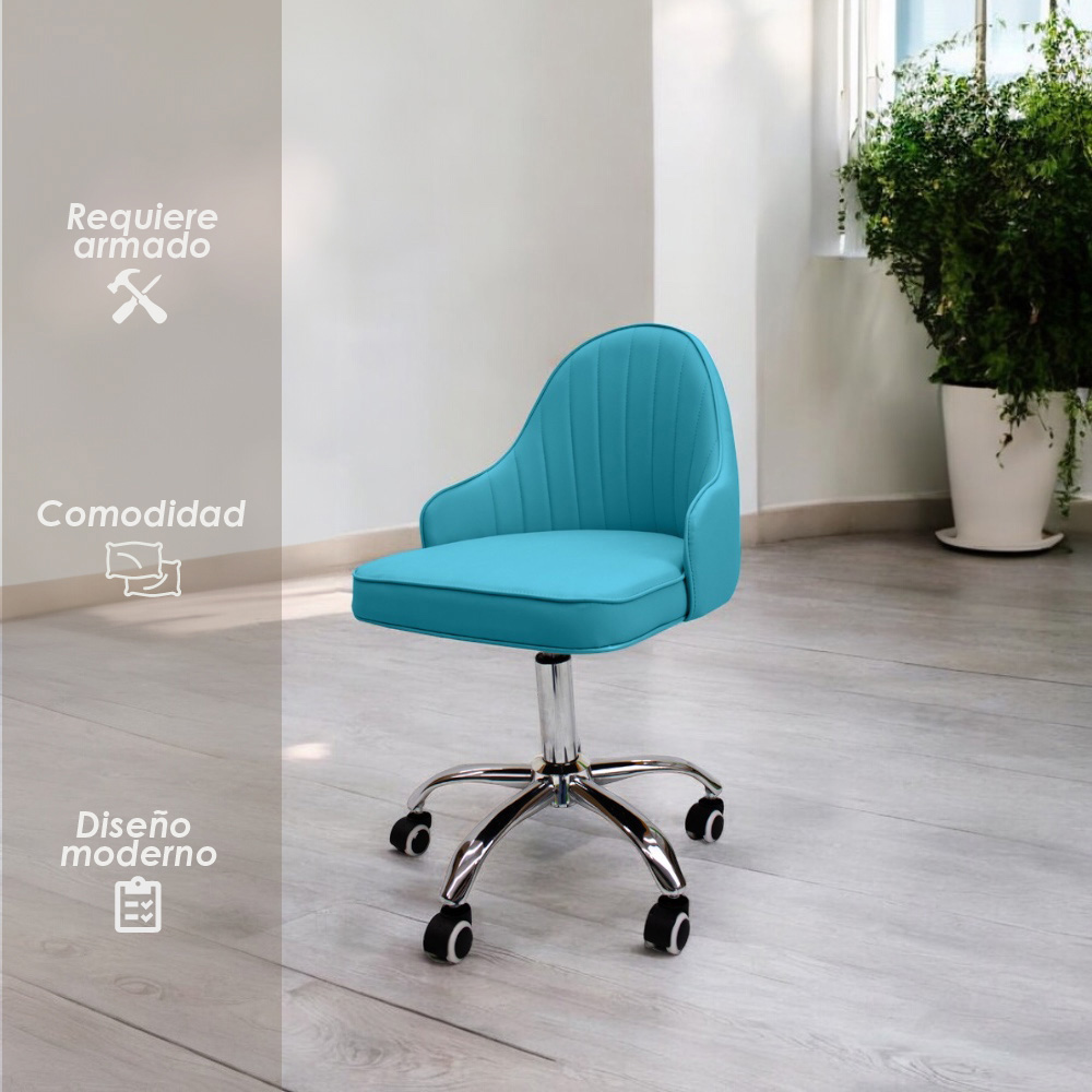 Ilios Innova | Elegante Silla para Oficina Tokio Azul| Silla Ajustable y Cómoda para Home Office | Sillas de escritorio