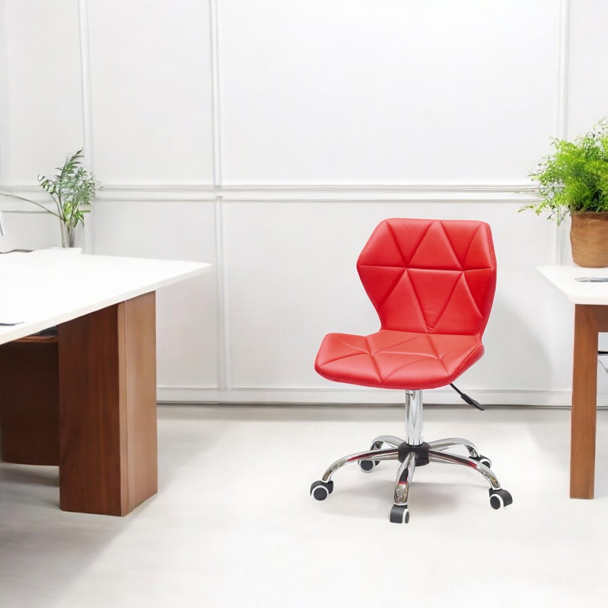 Silla Para Oficina Ilios Innova Respaldo Geométrico Color Rojo
