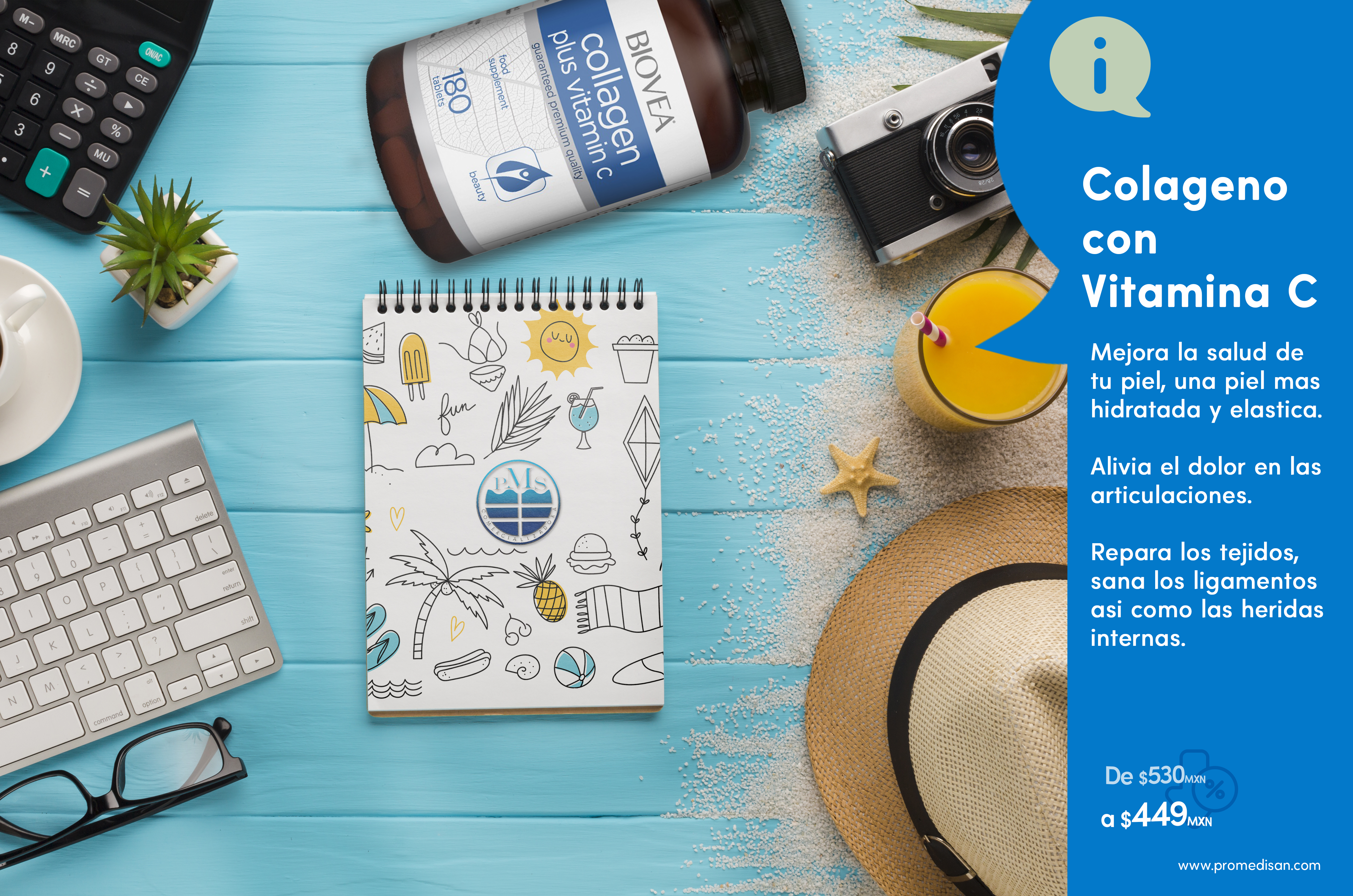 Biovea Colágeno más vitamina c 180 comprimidos