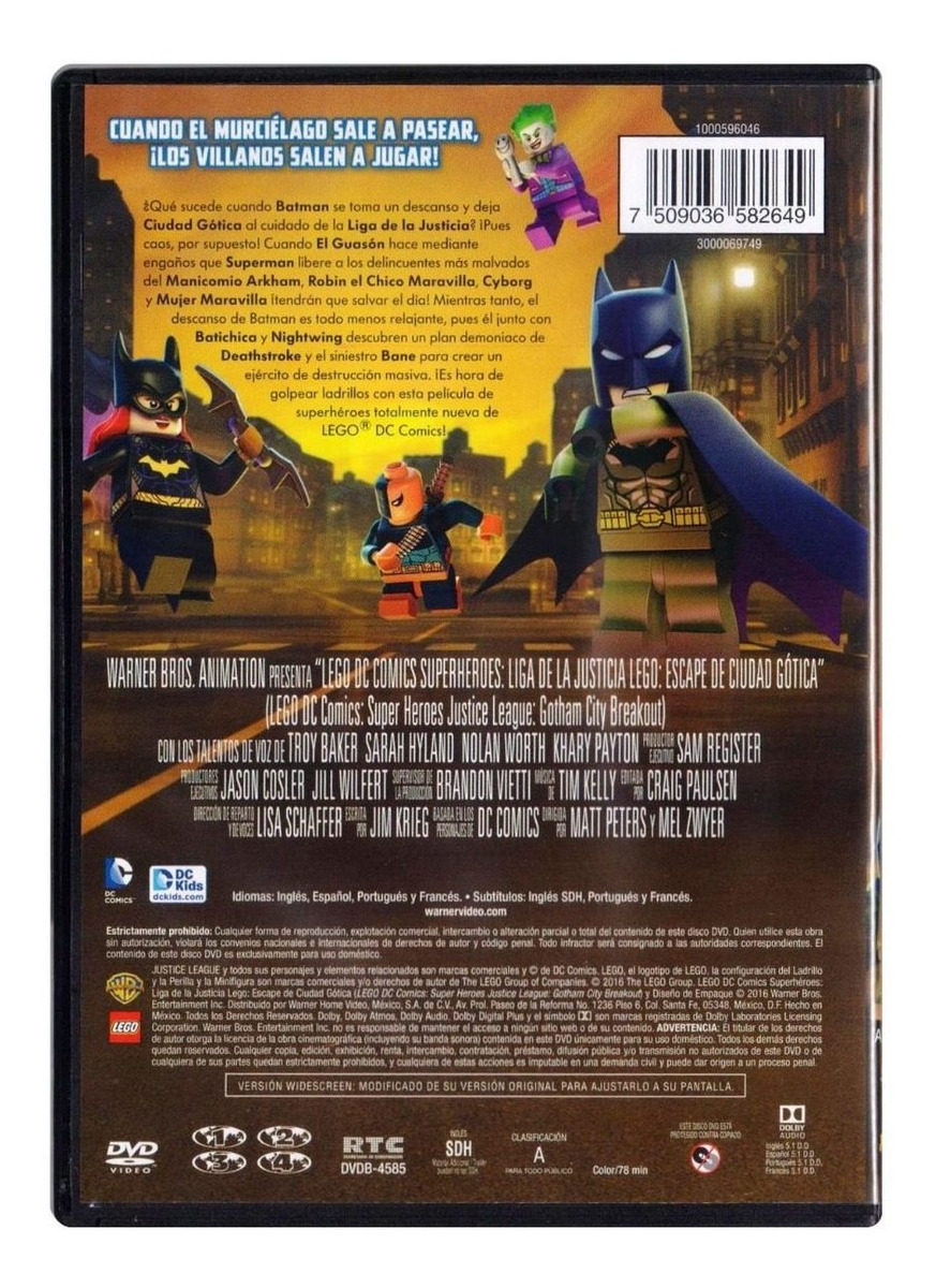 Lego Liga De Justicia Escape De Ciudad Gotica Pelicula Dvd
