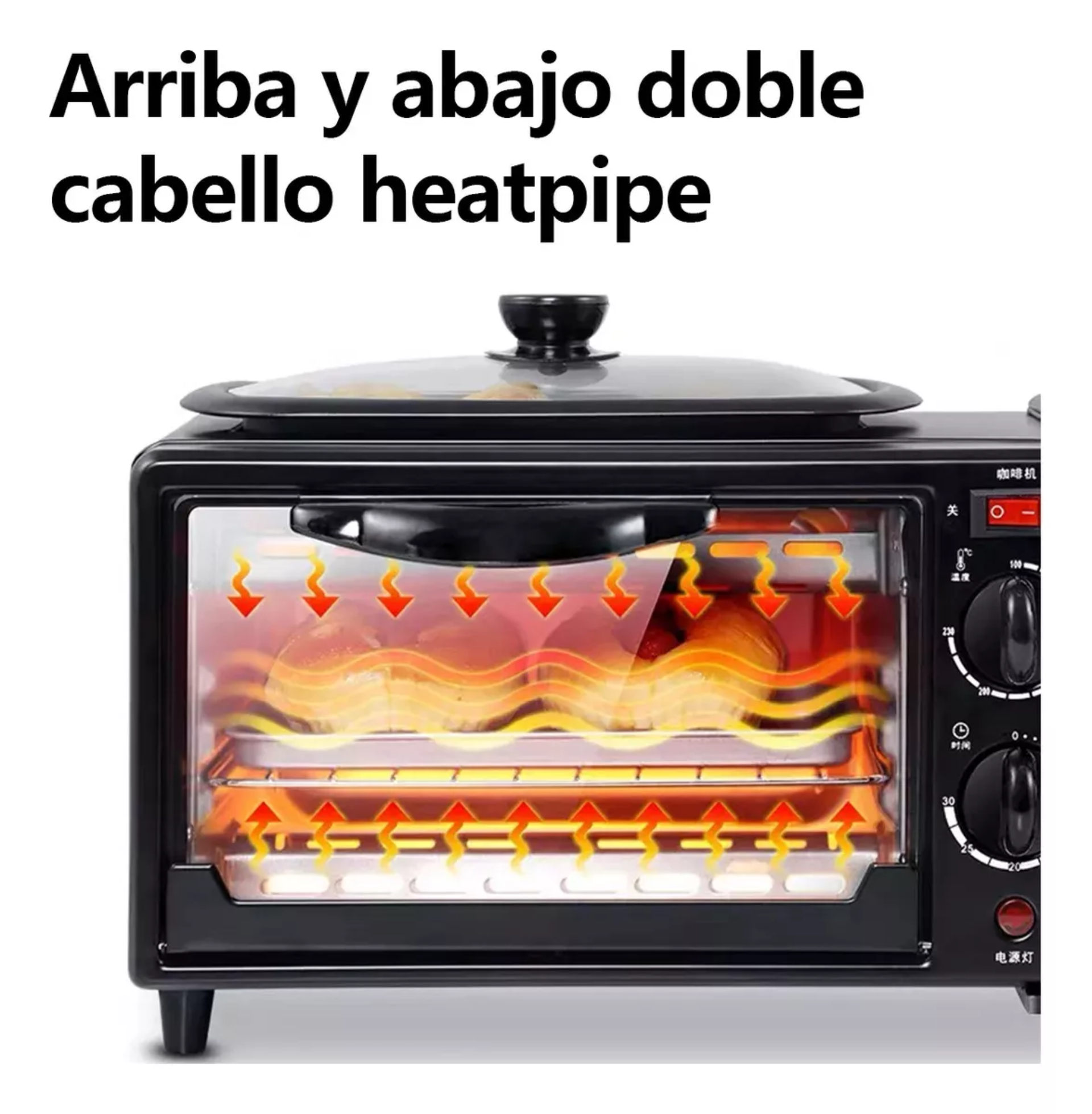 Centro De Desayuno 3 En 1 Horno Tostadora Cafetera Plancha