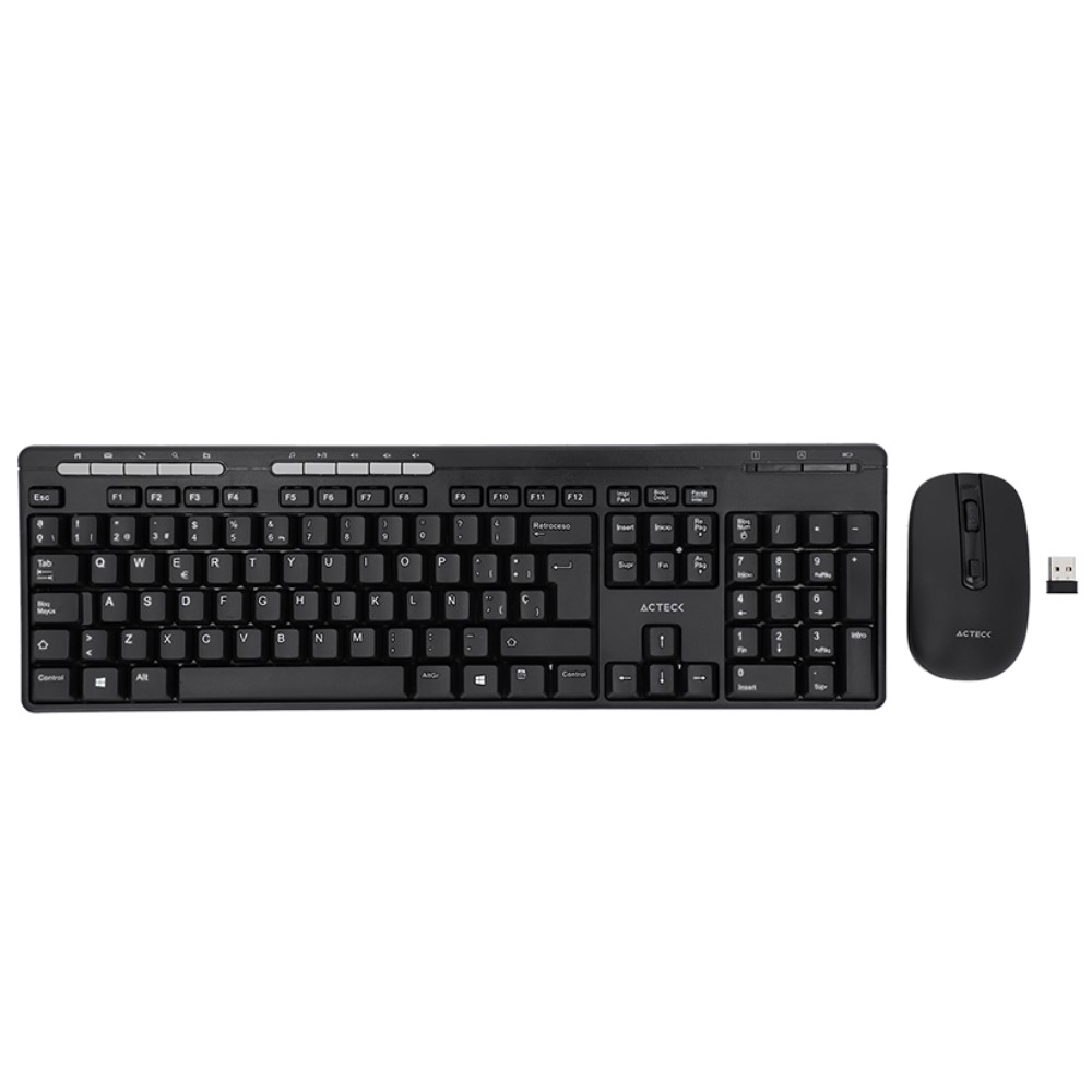 Kit de Teclado y Mouse Acteck MK450, Inalámbrico, USB, Negro.