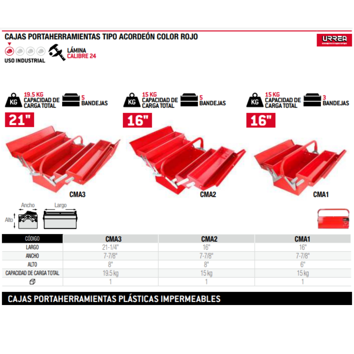 Caja Portaherramientas Metálica Tipo Acordeón 16 3 Capas