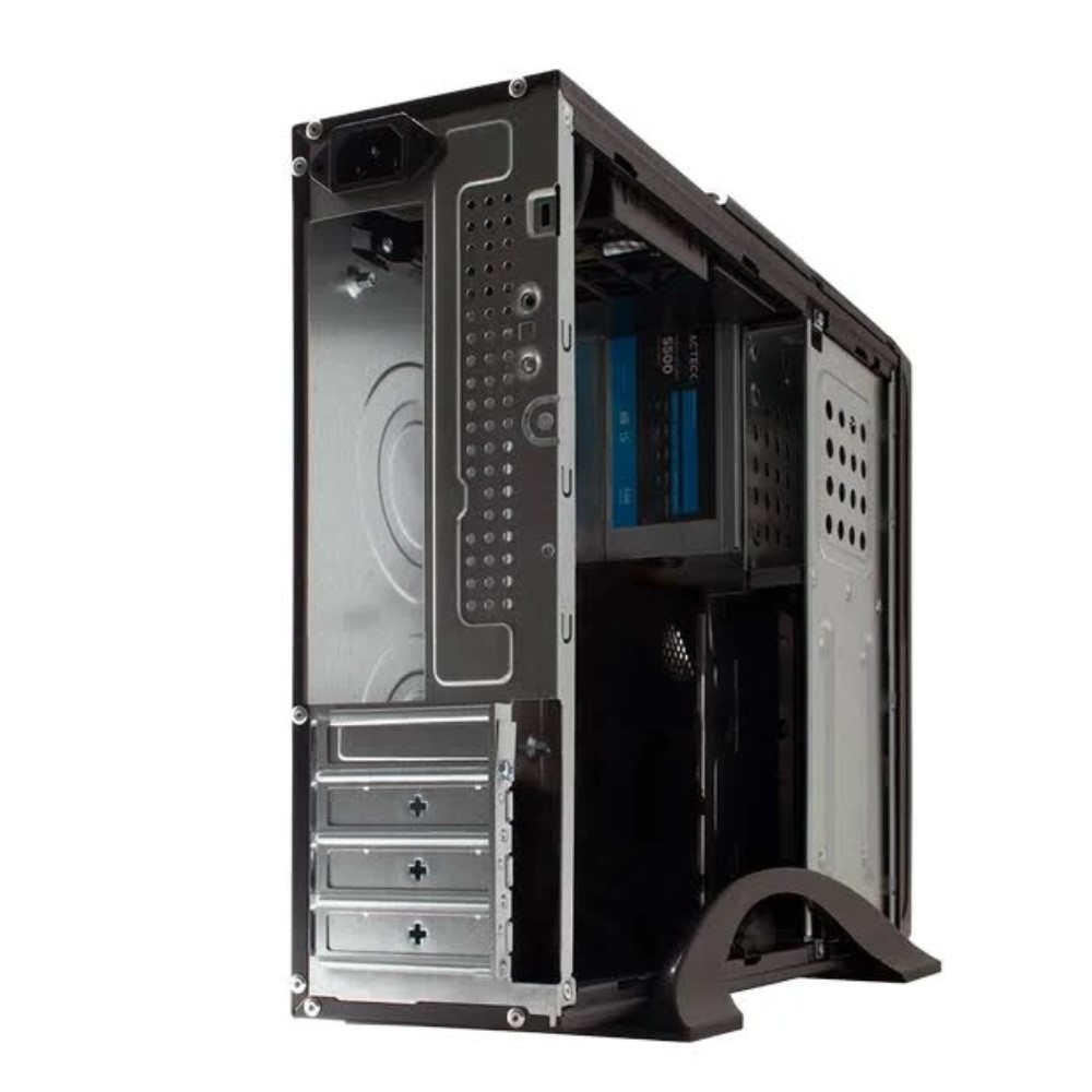 Gabinete Acteck BROKK Slim GI002, Midi-Tower, ITX/Micro-ATX, USB 2.0/3.1, con Fuente de 500W, 1 Ventilador Instalado, Negro. 