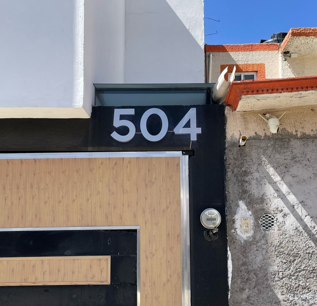 Números para casa 3D Digito 5 30 cm de alto Acero inoxidable para exterior