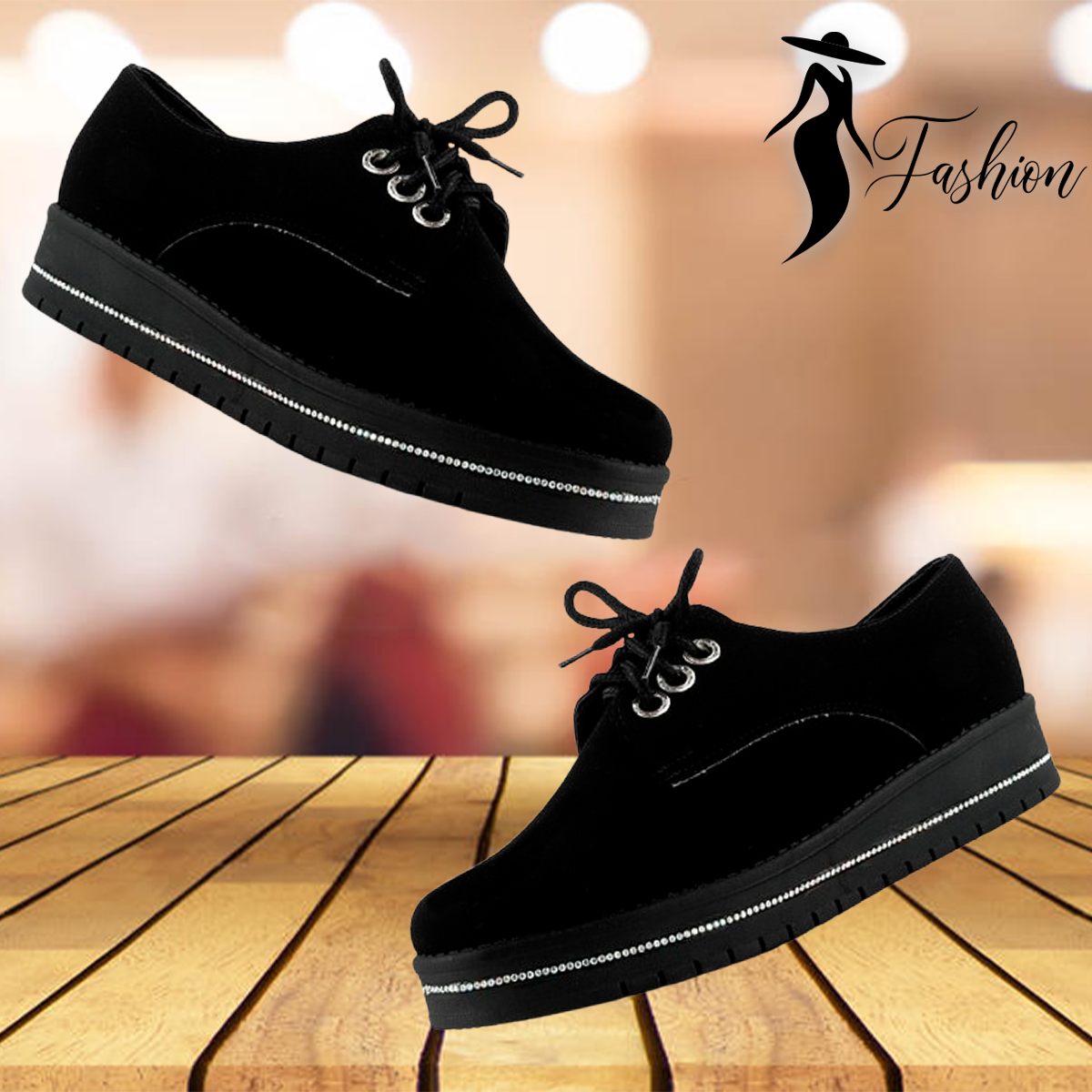 Zapato Niña Escolar Negro Gamuza Mujer Moda Casual 1220-N