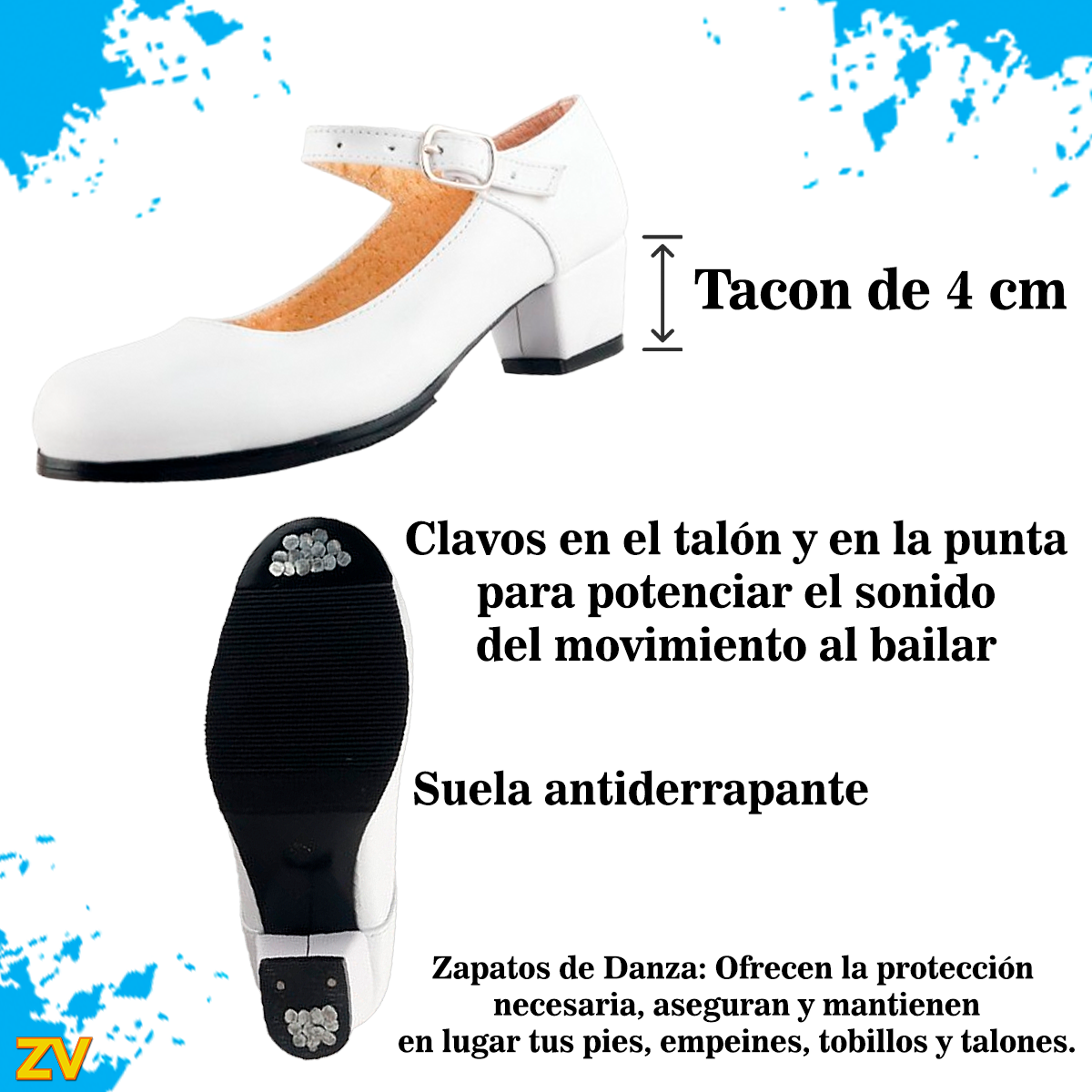 Zapato Danza Folklorica Regional Baile Niña 100% Piel 145-B