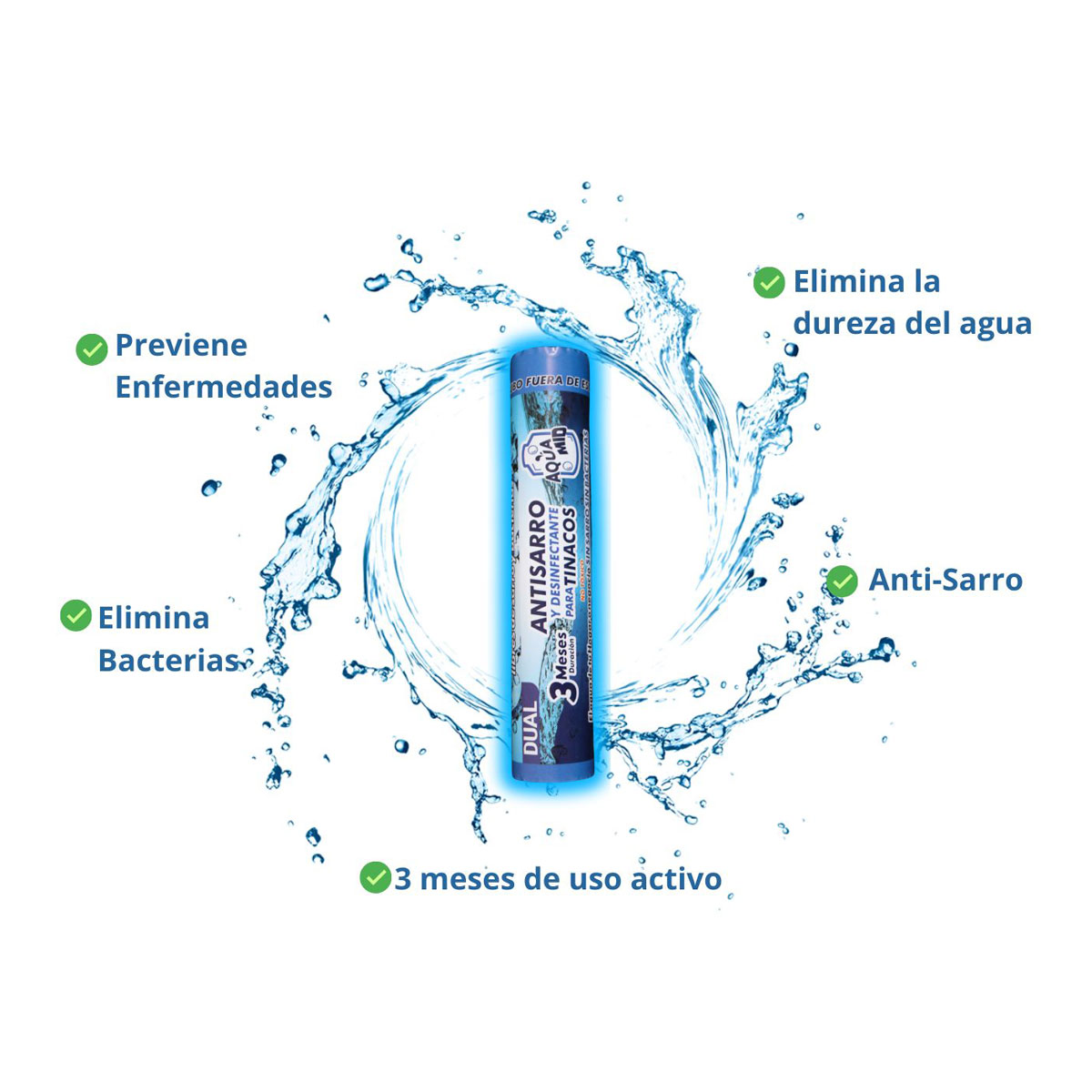 Sistema Antisarro Desinfectante Tinaco Aquamid 800lts 4pzas