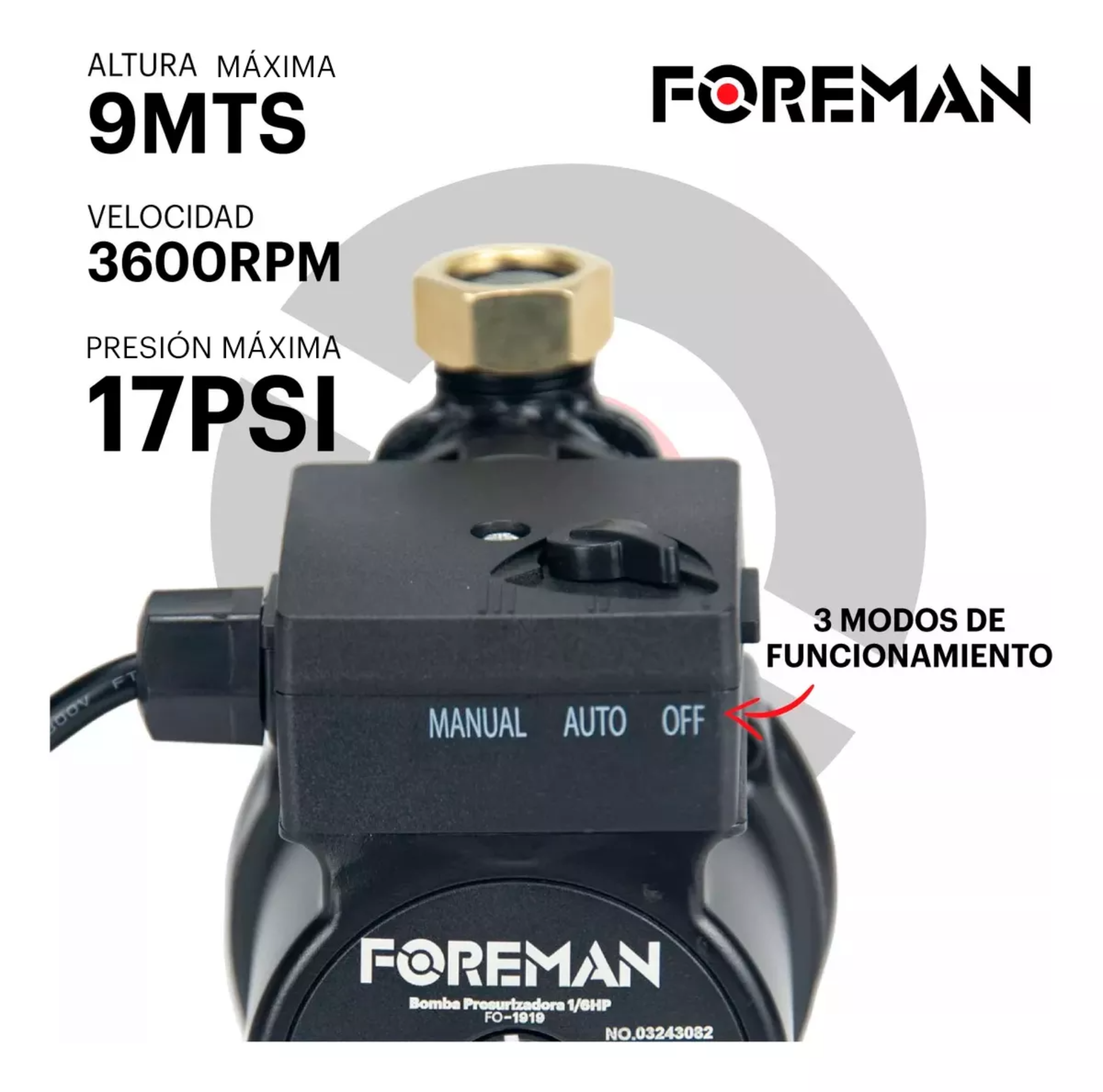 Bomba Presurizadora 1 Servicio 120w 1/6hp 35l/min 120v 60hz