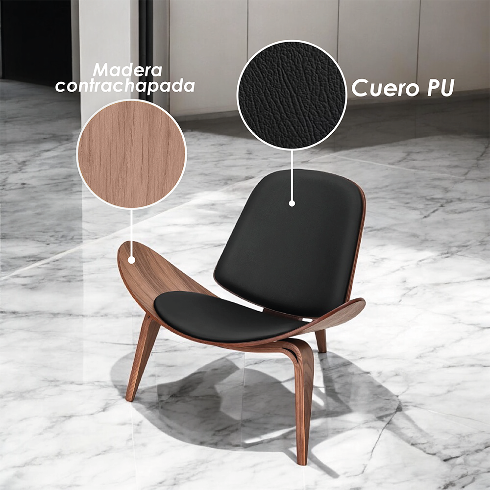Silla Shell Concha Ilios Innova Negra