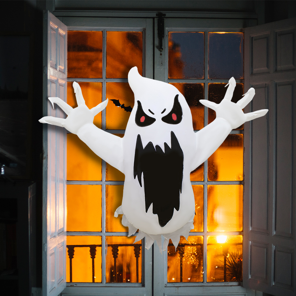 Inflable De Halloween Fantasma 1.2mts Con Luz Decorativo Exterior