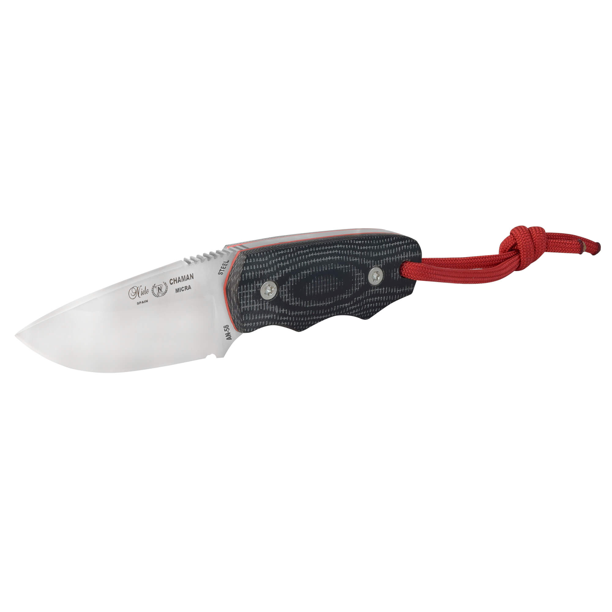 Cuchillo "Chaman-Micra", para campo y supervivencia, con funda de kydex, acero inoxidable, dureza AN58