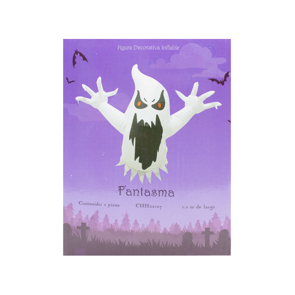 Inflable De Halloween Fantasma 1.2mts Con Luz Decorativo Exterior