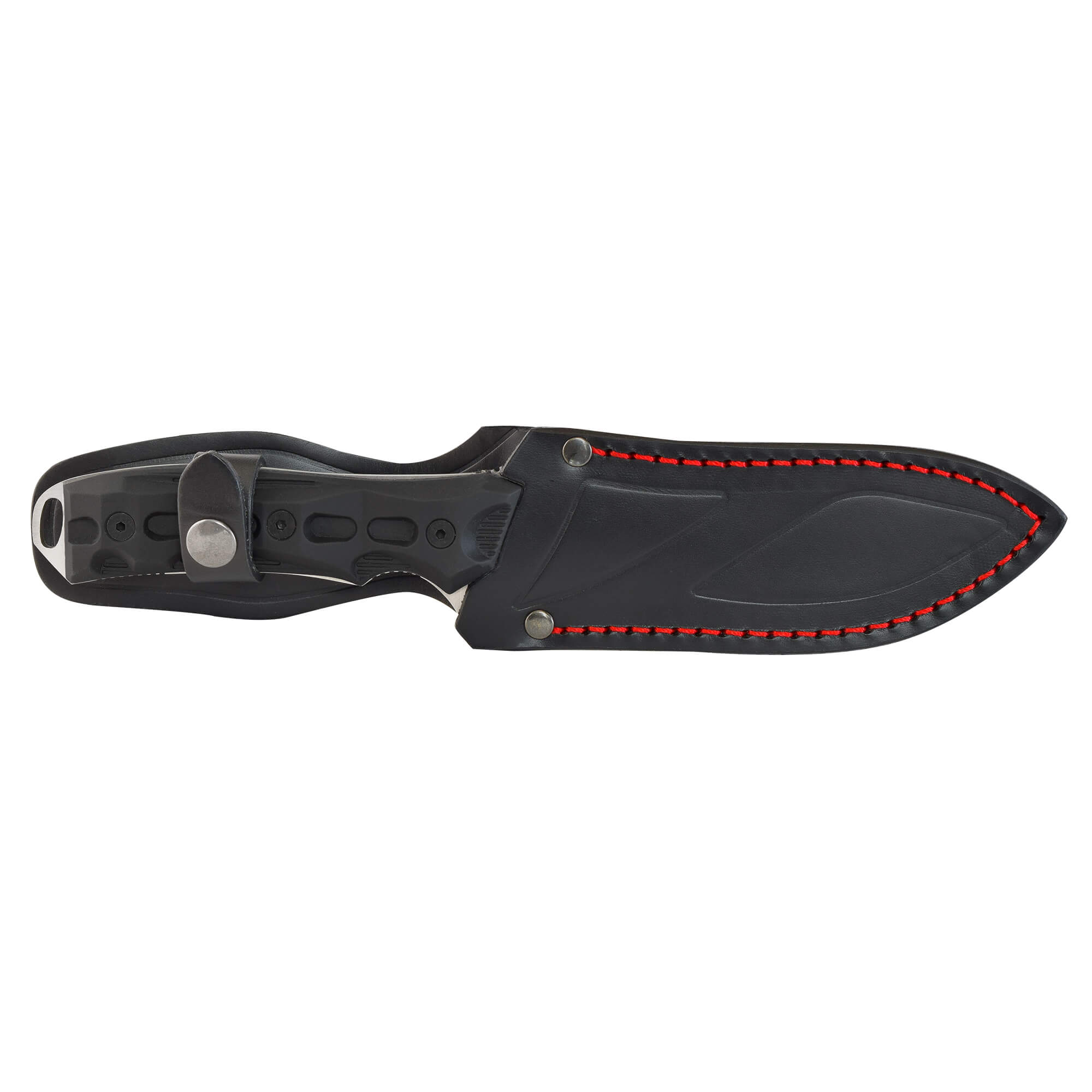 Cuchillo "Warfare" con mango Forprene, táctico, funda de piel, acero vanadio, dureza 1.4116
