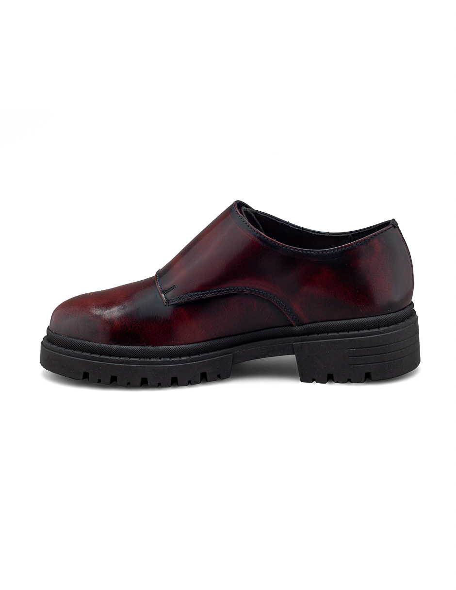 Zapato Monkstrap de Hombre en Piel Vacuno Vino con Doble Hebilla Dasalo Para Hombre