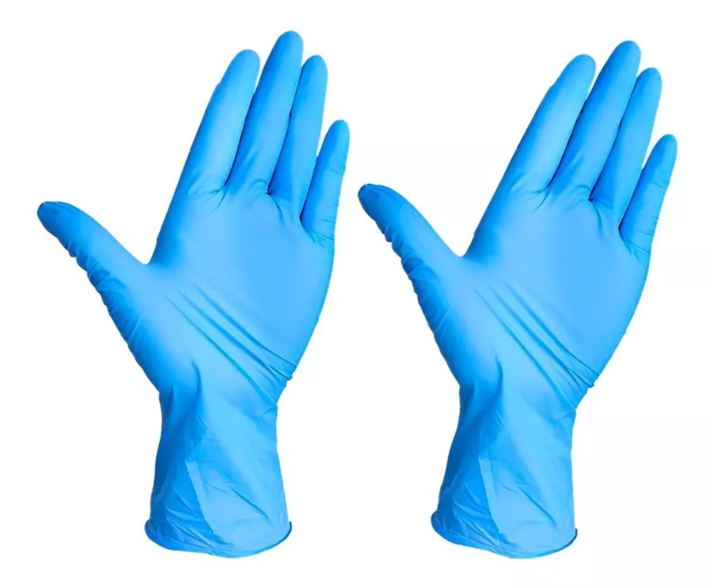 Guantes De Nitrilo Libres De Latex 100 Pz Azul Talla M