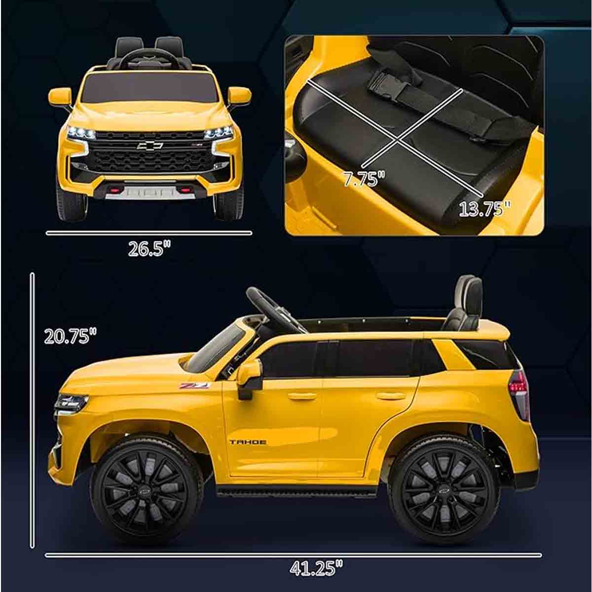 Carro Camioneta Montable Electrico 12V Tahoe SUV Amarillo