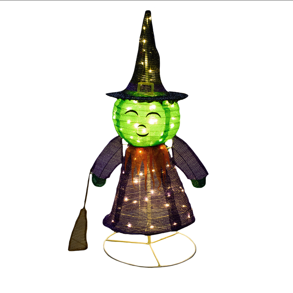  Decoraciones Metalica Halloween con Bruja  en 3D Realistas