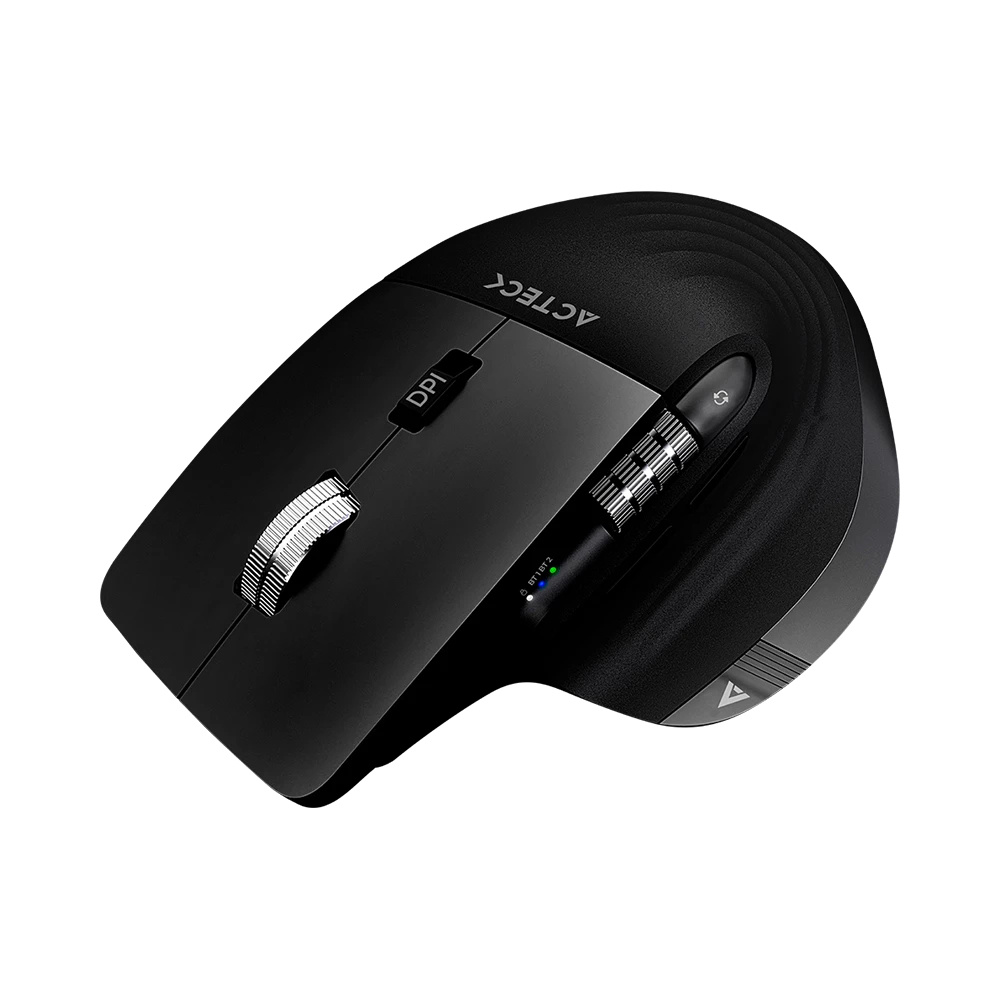 Acteck Mouse Ergonomico VIRTUOS Pro MI780 3000dpi Inalambrico 8 Botones Negro 
