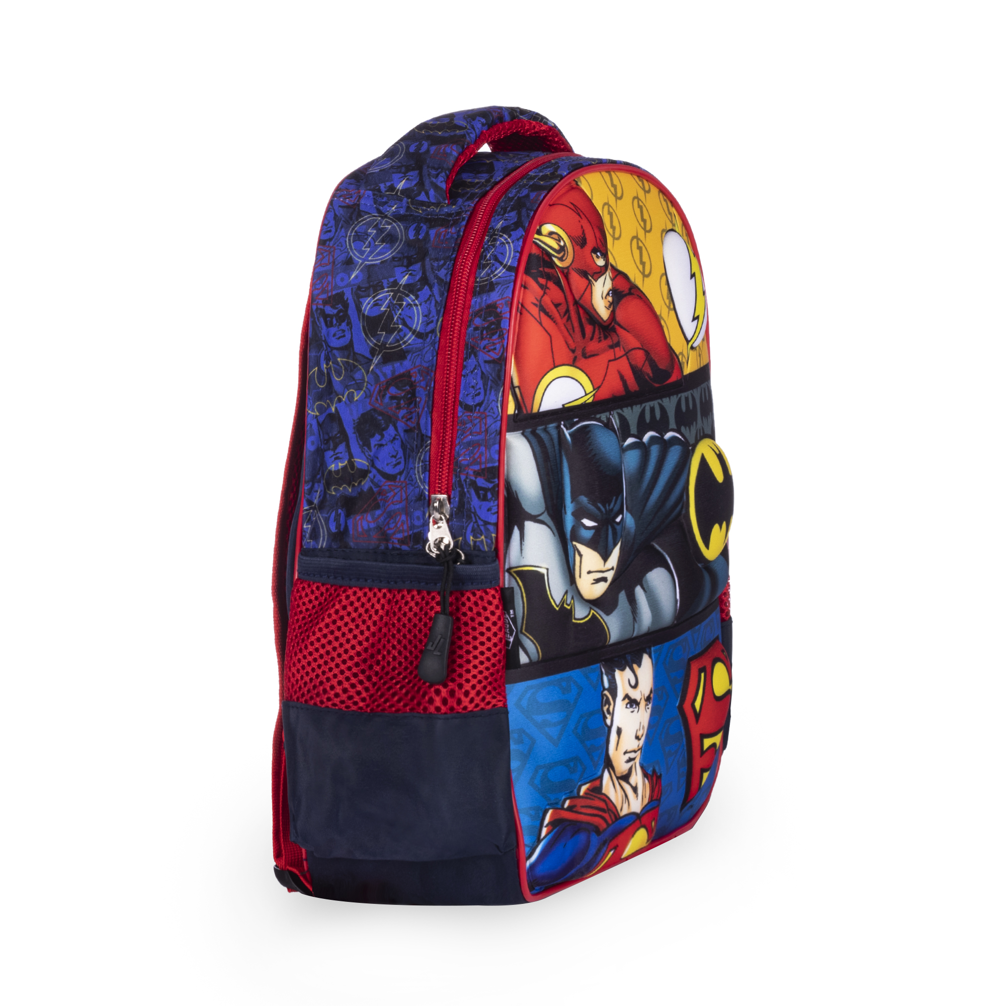 Mochila Kínder Liga De La Justicia 3d Escolar Super Héroes Color Multicolor