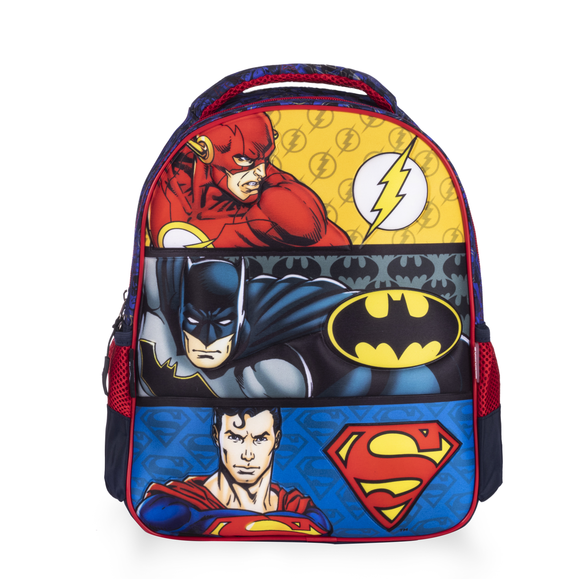 Mochila Kínder Liga De La Justicia 3d Escolar Super Héroes Color Multicolor