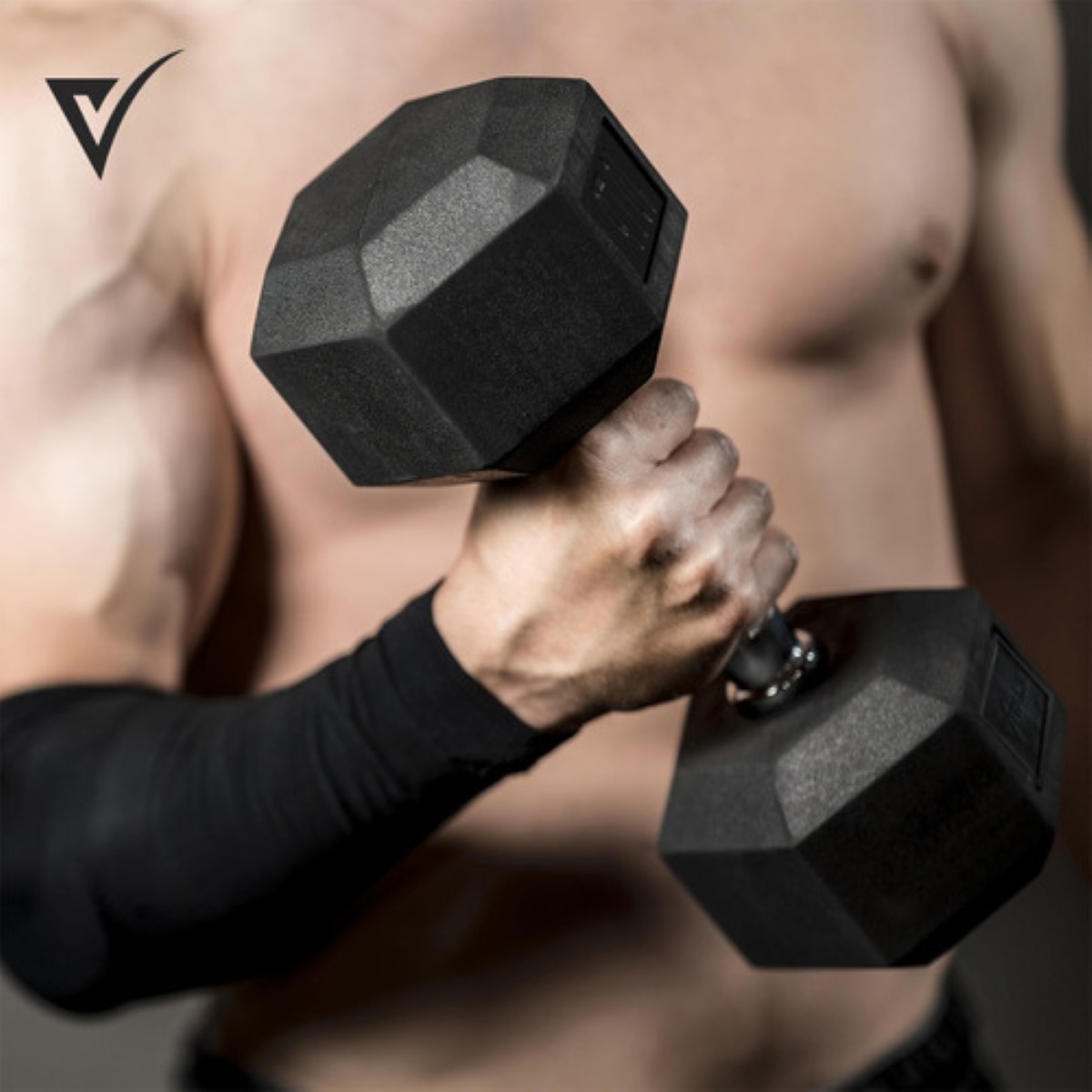 Par de Mancuernas Pesas Hexagonales Caucho 10lb/4.5kg Crossfit negro/gris