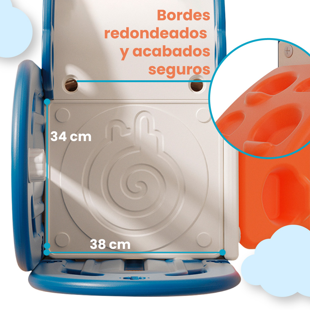 Resbaladilla con canasta y escaladora infantil 2 En 1 Centro de juegos 