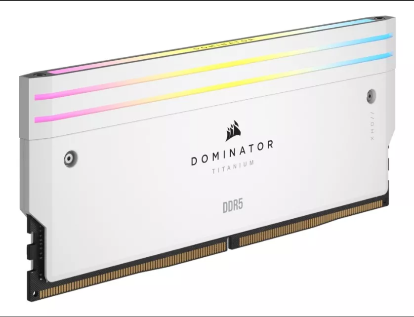 Corsair Dominator Titanium RGB DDR5 RAM de 32 GB (2 x 16 GB) DDR5 7200 MHz CL34 Intel XMP iCUE BLANCO