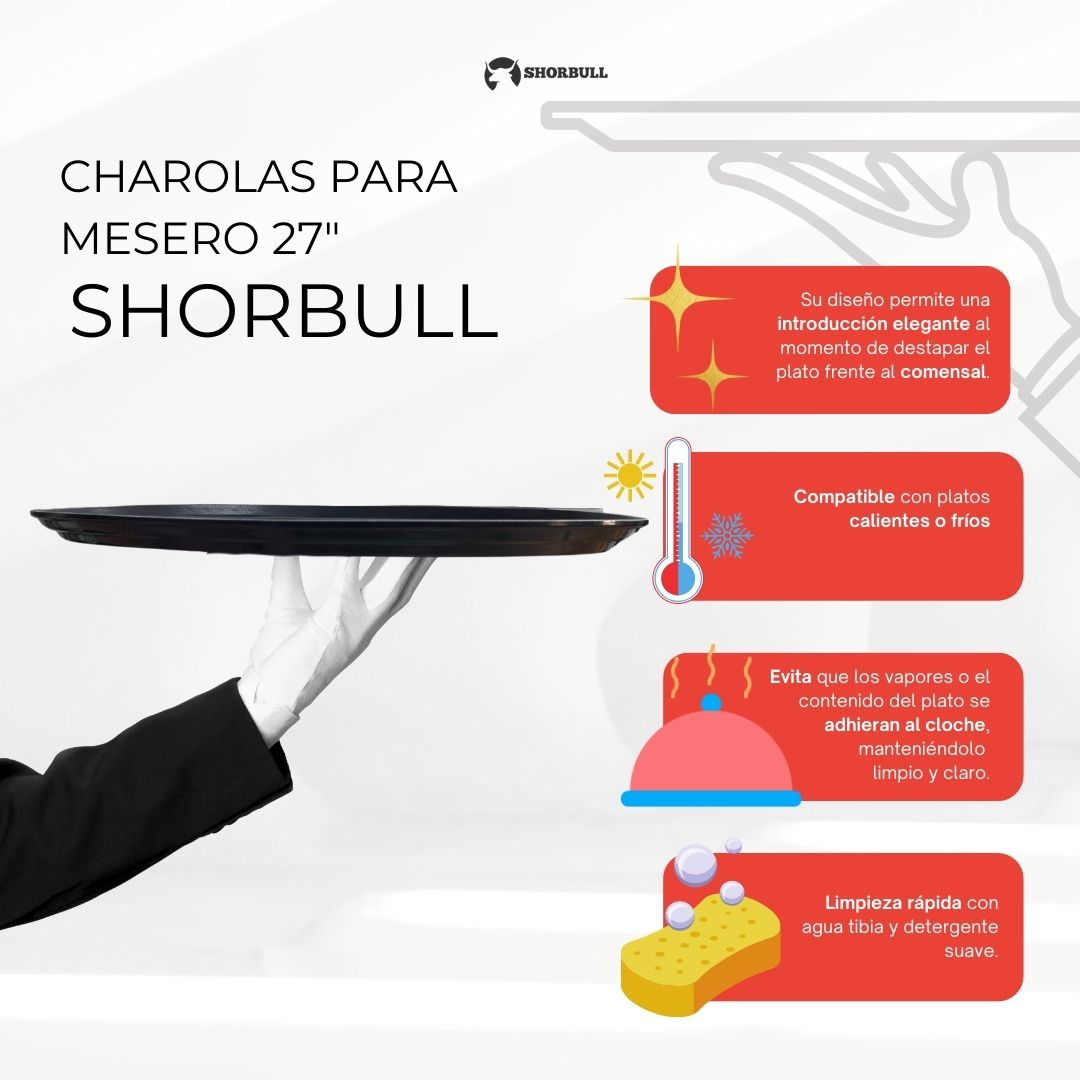 Charola imperial ovalada 27" mesero Shorbull KIT 3