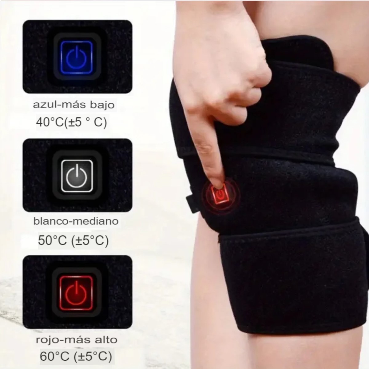 Rodillera eléctrica calentada USB artritis articulación pierna fría vieja calentador rodilla led