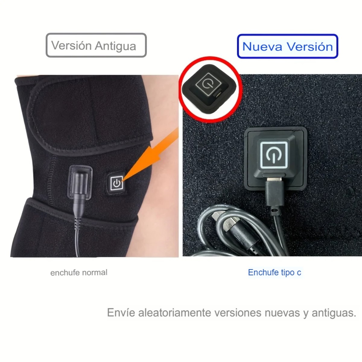 Rodillera eléctrica calentada USB artritis articulación pierna fría vieja calentador rodilla led